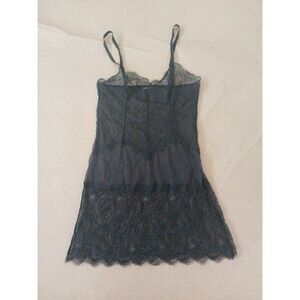 Womens Black Lace Silkie Nightdress Lingerie Babydoll Teddy Nightie Whimsigoth